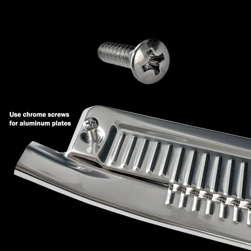 Chrome screws used for aluminum sill plates