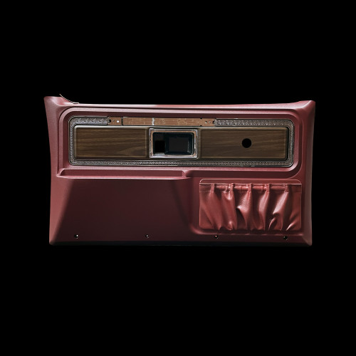 Classic GM truck interior door panel kit with pull straps and trim molding 1979-80 Red