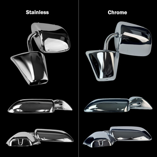 Square Body Large Style Mirrors Stainless Steel or Chrome