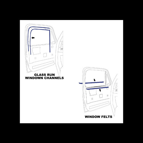 1981-1987 Chevy C10 K10 window weatherstrip kit doors