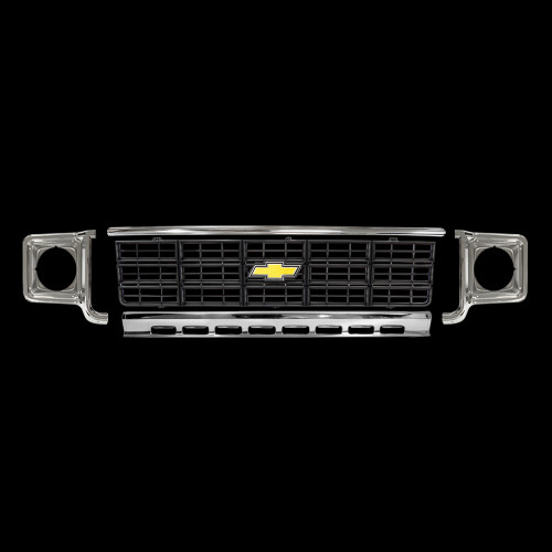 1977-78 Chevy Truck Grille Kit, Black Grille