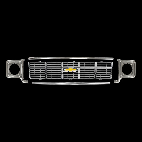 1977-78 Chevy Truck Grille Kit, Silver Grille