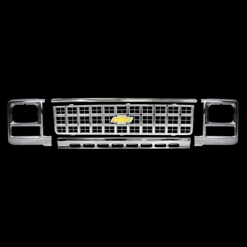 1980 Chevy Truck Grille Kit, Square Headlights, Chrome