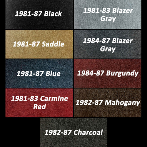 1981-87 Square Body Chevy & GMC Truck Carpet Crew Cab Truck w/ Large Hump 1981-87 Square Body Chevy & GMC Truck Carpet Crew Cab Truck w/ Large Hump