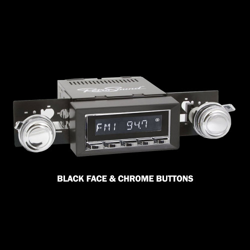 Showing are high quality Bluetooth stereo with black face and chrome buttons