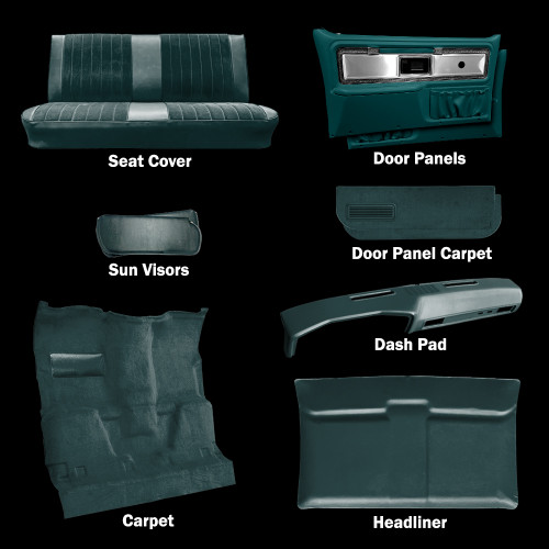 Kit with second design vinyl & cloth seat cover in 1978 Green