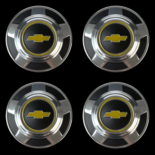 Squarebody truck bowtie dog dish hub caps polished stainless steel