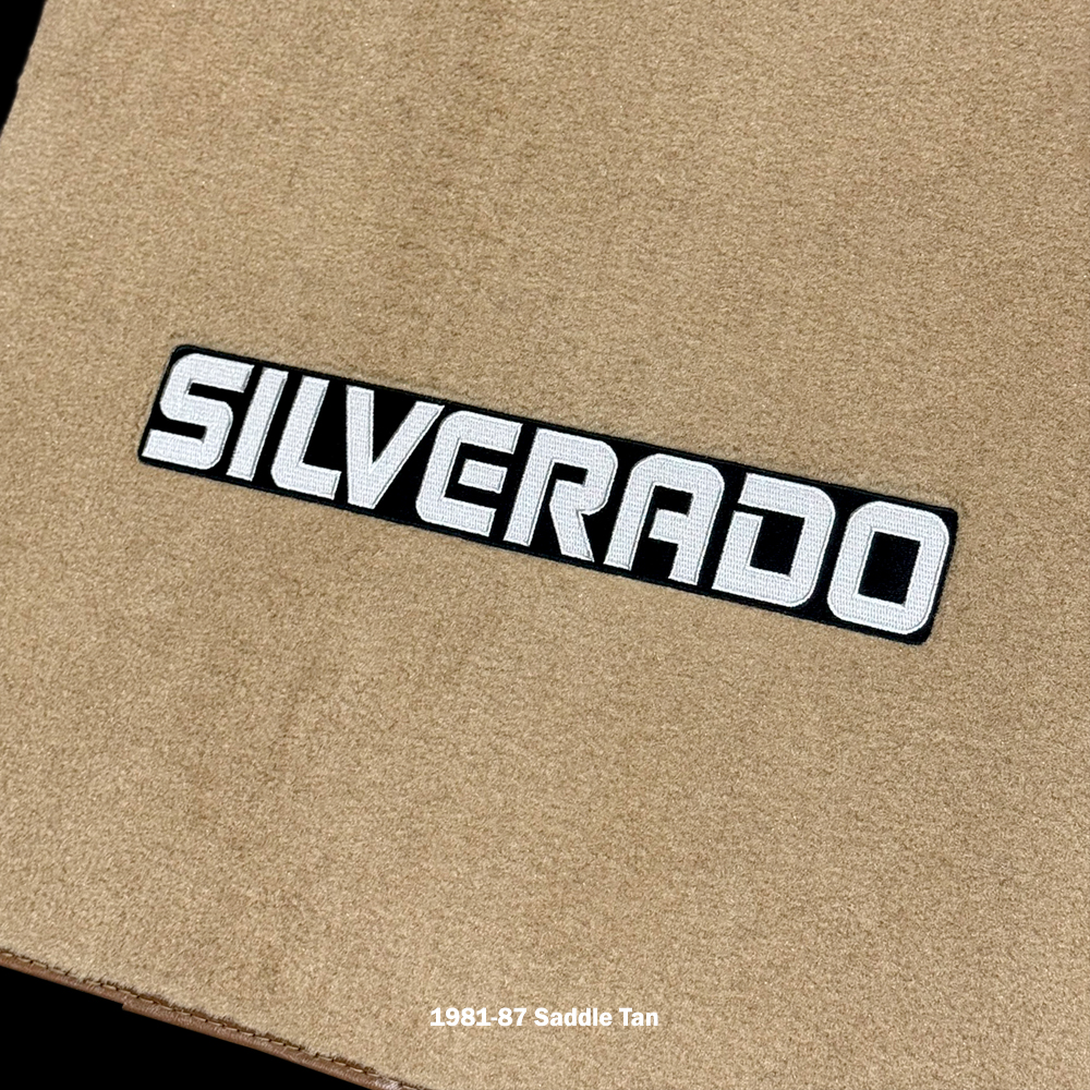 1981-87 Square Body Chevy Truck Carpet Floor Mats with Silverado Logo