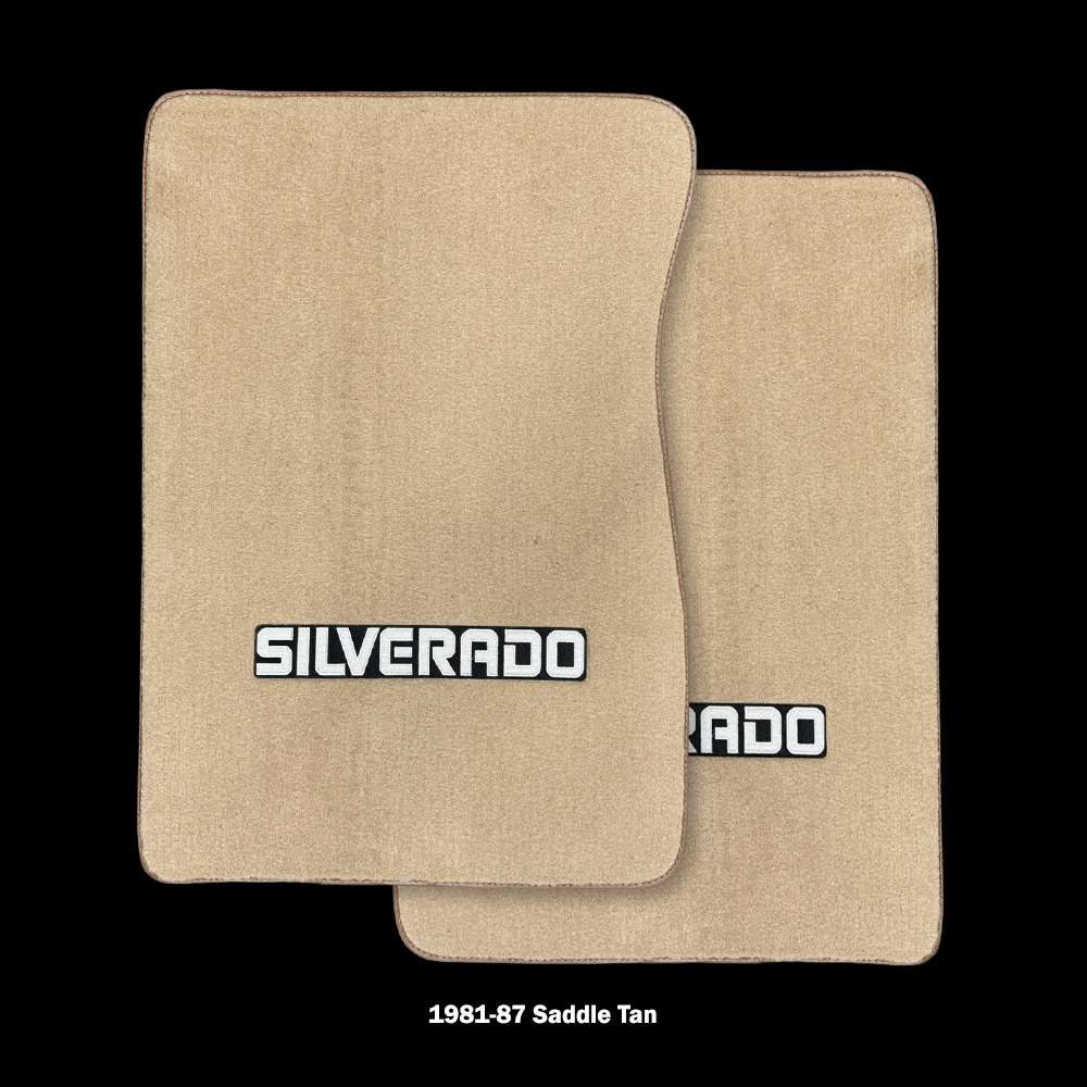 1981-87 Square Body Chevy Truck Carpet Floor Mats with Silverado Logo