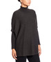 Solid Turtleneck Poncho in Charcoal Heather 