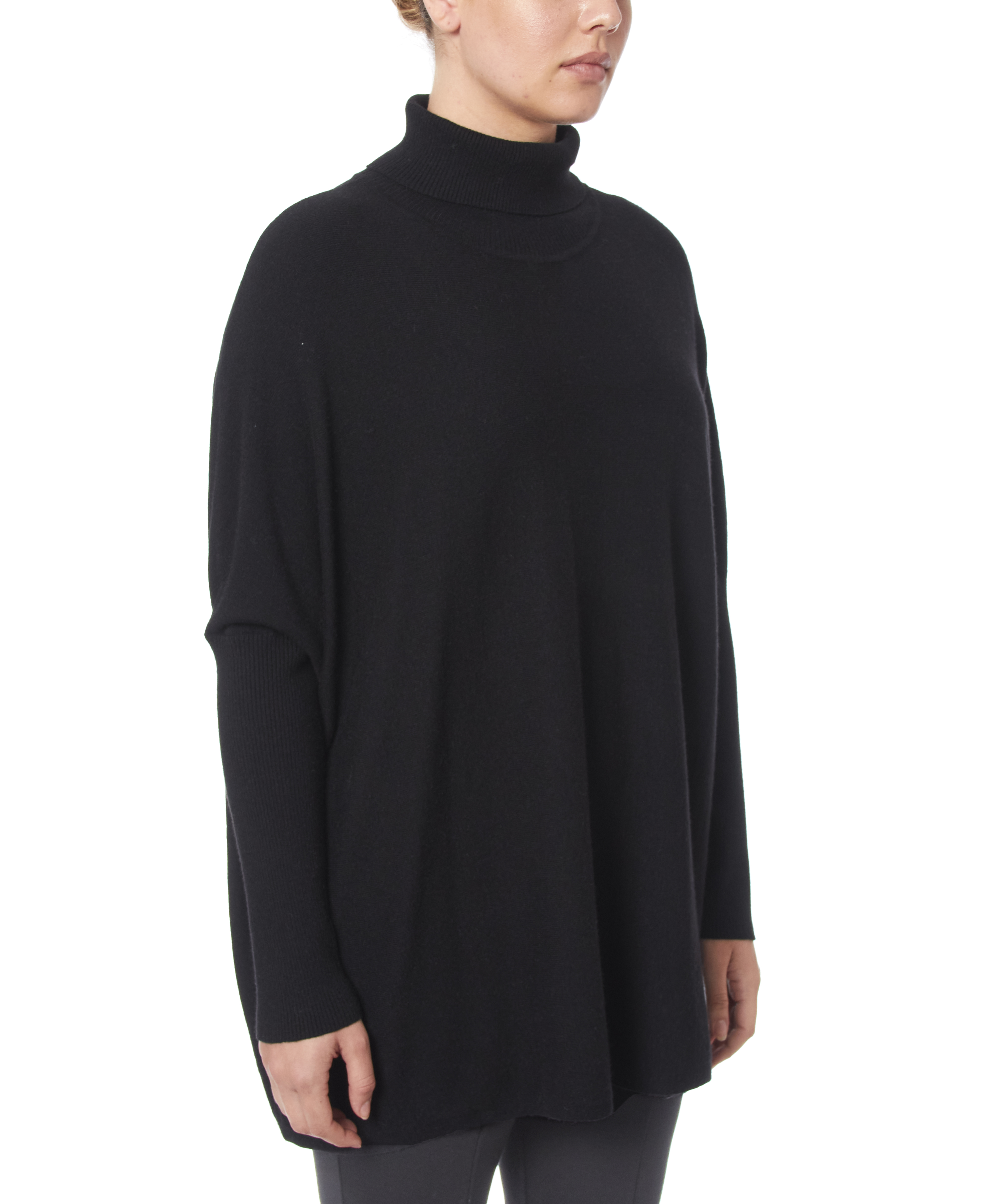 即発送! Wrightson Turtleneck Poncho Solid Turtleneck Poncho in Charcoal Heather - Joseph A