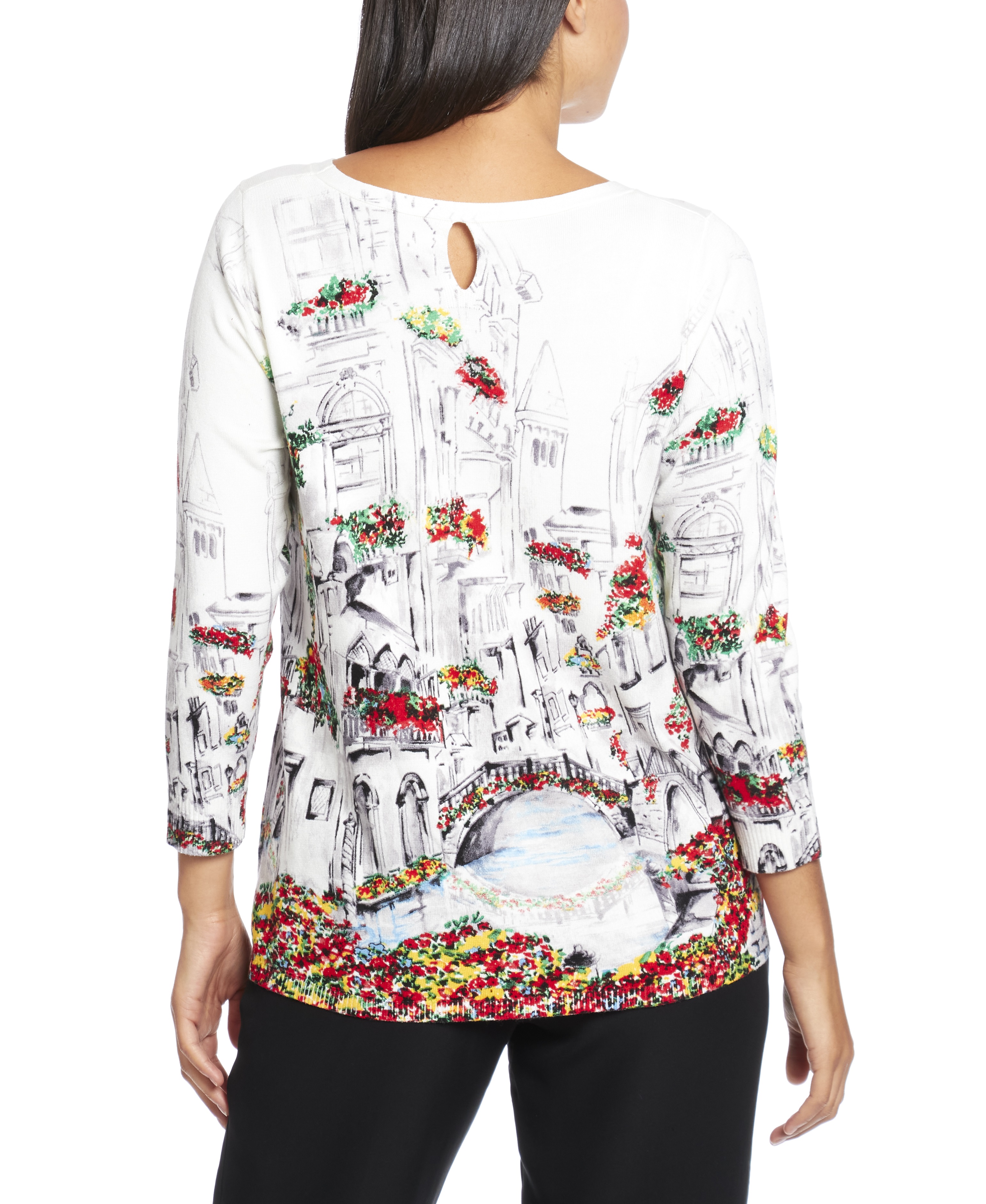 Printed Pullover with back keyhole in La Boheme