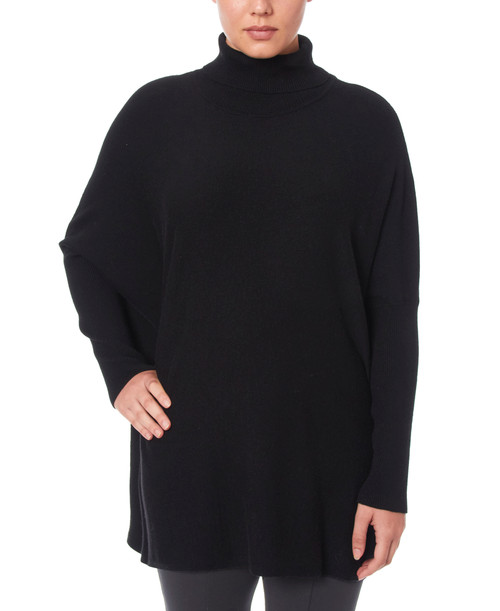 Turtleneck Poncho in Black - Joseph A