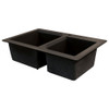 33.0625-in x 22.0625-in x 9.5 Granite 1-3/4 Offset Double Drop-in 1-Hole Kitchen Sink in Espresso with Grids, Strainer, Disposer Strainer, Installation Kit