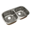 32.375-in x 18.125-in x 8-in 18 Gauge Double Equal Bowls, Undermount Stainless Steel Kitchen Sink Kit with Grids, Strainer, Disposer Strainer, Installation Kit