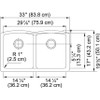Ellipse Double-Bowl Undermount Sink In Granite Vanilla