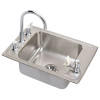 DRKAD311965C Stainless Steel Single Bowl Top Mount Sink and Faucet Kit with 4 Faucet Holes in Lustrous Highlighted Satin