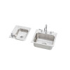 DRKR23417LC Stainless Steel Double Bowl Top Mount Quick-Clip Sink and Faucet Kit with 4 Faucet Holes in Lustrous Highlighted Satin