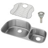 ELUH362110RDBG Stainless Steel Double Bowl Undermount Sink Kit in Lustrous Highlighted Satin