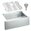 ELUHF2520DBG Stainless Steel Single Bowl Apron Front Undermount Sink Kit in Lustrous Highlighted Satin