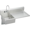 Commercial Service Sink Package with 2 Faucet Holes in Buffed Satin
