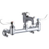 LK940BR03T4S Wall Mount 8in Center Commercial 2-Hole Faucet in Chrome