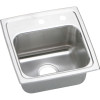 15" x 15" x 7-1/8" 18 Gauge Stainless Steel Single Bowl Drop-in Bar Sink with 3-1/2" Center Drain and Middle Right 2 Faucet Holes in Lustrous Satin