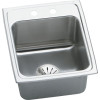 17" x 22" x 10-1/8" 18 Gauge Stainless Steel Single Bowl Drop-in Kitchen Sink with 2 Faucet Holes and Perfect Drain in Lustrous Satin