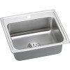 22" x 19-1/2" x 10-1/8" 18 Gauge Stainless Steel Single Bowl Drop-in Kitchen Sink with Perfect Drain and 1 Faucet Hole in Lustrous Satin
