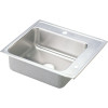 DRKADQ252250R2 Stainless Steel Single Bowl Top Mount Quick-Clip Sink with 2 Faucet Holes in Lustrous Highlighted Satin