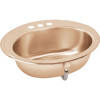 Antimicrobial Copper Single Bowl Top Mount Sink with CS3 Faucet Holes in Lustrous Highlighted Satin