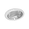 LLVR2117CS3 Stainless Steel Single Bowl Top Mount Sink with 3 Faucet Holes in Lustrous Highlighted Satin