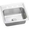 19-1/2" x 19" x 7-1/2" 18 Gauge Stainless Steel Single Bowl Drop-in Kitchen Sink with Perfect Drain and 3 Faucet Holes in Lustrous Satin