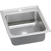 19-1/2" x 22" x 7-5/8" 18 Gauge Stainless Steel Single Bowl Drop-in Kitchen Sink with 1 Faucet Hole in Lustrous Satin