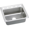 LR22195 Stainless Steel Single Bowl Top Mount Sink with 5 Faucet Holes in Lustrous Highlighted Satin