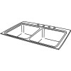 33" x 22" x 8-1/8" 18 Gauge Stainless Steel Equal Double Bowl Drop-in Kitchen Sink with Perfect Drain and 4 Faucet Holes in Lustrous Satin