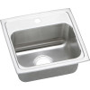 17" x 16" x 6" 18 Gauge Stainless Steel Single Bowl Drop-in ADA Sink with 1 Faucet Hole in Lustrous Satin