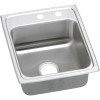 17" x 20" x 6-1/2" 18 Gauge Stainless Steel Single Bowl Drop-in ADA Sink with Middle Right 2 Faucet Holes in Lustrous Satin