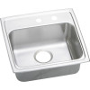 19" x 18" x 6-1/2" 18 Gauge Stainless Steel Single Bowl Drop-in ADA Sink with Middle Right 2 Faucet Holes in Lustrous Satin