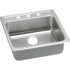 22" x 22" x 6" 18 Gauge Stainless Steel Single Bowl Drop-in ADA Kitchen Sink with 3 Faucet Holes in Lustrous Satin