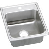 17" x 20" x 6" 18 Gauge Stainless Steel Single Bowl Quick-Clip Drop-in ADA Kitchen Sink with 1 Faucet Hole in Lustrous Satin