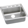 22" x 22" x 6-1/2" 18 Gauge Stainless Steel Single Bowl Quick-Clip Drop-in ADA Kitchen Sink with 4 Faucet Holes in Lustrous Satin