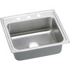 25" x 21-1/4" x 6-1/2" 18 Gauge Stainless Steel Single Bowl Quick-Clip Drop-in ADA Kitchen Sink with 3 Faucet Holes in Lustrous Satin