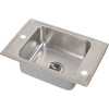 25" x 17" x 5-1/2" 20 Gauge Stainless Steel Single Bowl Drop-in Classroom ADA Sink with Left Middle 2 Faucet Holes in Brushed Satin