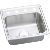 Elkay Gourmet Pacemaker PSR1918OS4 Stainless Steel Single Bowl Top Mount Sink with OS4 Faucet Holes in Brilliant Satin