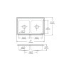 33" x 21-1/4" x 7-1/2" 20 Gauge Stainless Steel Equal Double Bowl Drop-in Kitchen Sink with 4 Faucet Holes in Brushed Satin