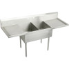 WNSF8230LROF4 Commercial Scullery Sink with 4 Faucet Holes in Buffed Satin