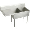 WNSF8236L4 Commercial Scullery Sink with 4 Faucet Holes in Buffed Satin