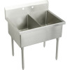 WNSF82542 Commercial Scullery Sink with 2 Faucet Holes in Buffed Satin