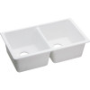 Gourmet E-granite Double Bowl Undermount Sink in White